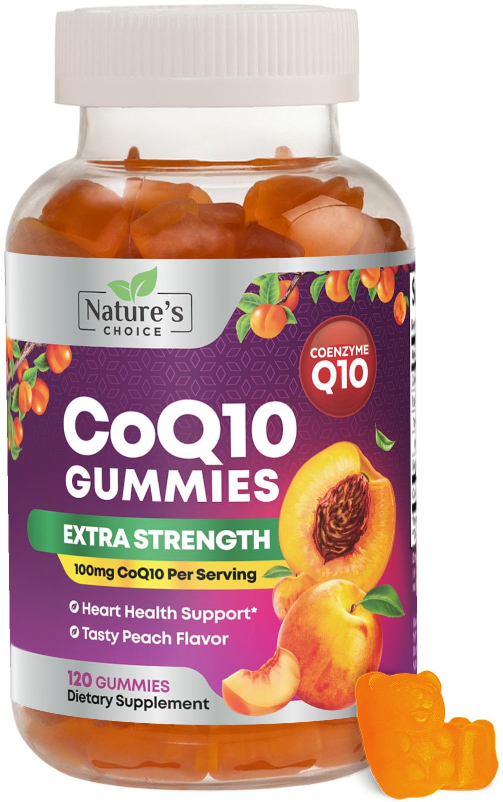CoQ10 100mg Gummies - 3X Better Absorption Antioxidant for Heart Health Support & Energy Production Ultra Coenzyme Q10 Vitamins Coq 10 Supplements Dietary Supplement Non-GMO - 120 CoQ10 Gummies
