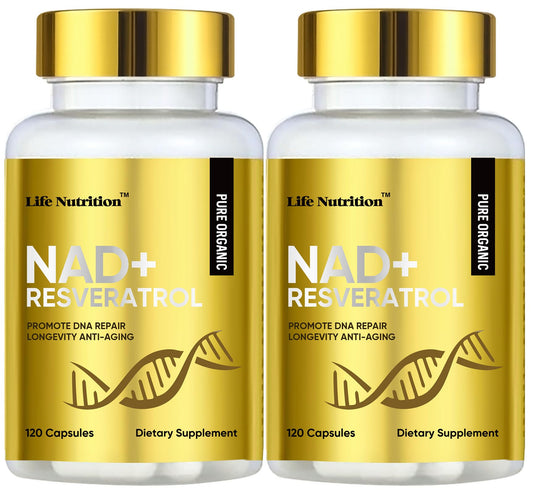 Life Nutrition 240 Capsule NAD Supplement 1000 mg - True NAD+ & ResveratrolNMN Alternative for Anti-Aging