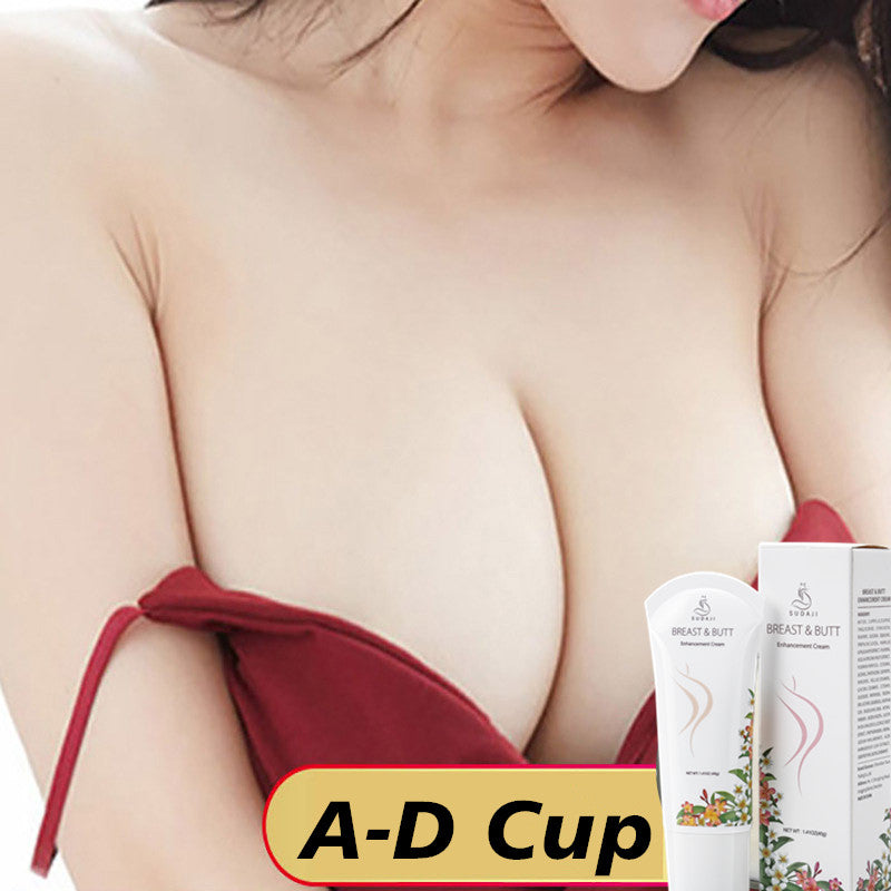 Hip and Breast Enhancement Body Beauty Cream by Elixir-369; lotion packaging with a tube and box, A-D Cup label