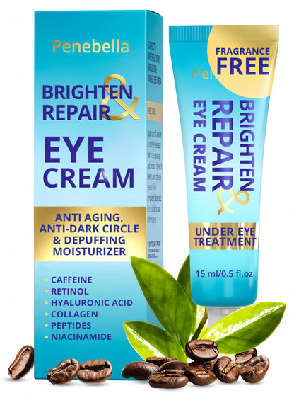 Under Eye Brightener for Dark Circles – 4 in 1 with Niacinamide 5% Caffeine Retinol & Peptides - Eye Cream Anti Aging for Reduce Wrinkles Puffiness and Bags Under Eyes