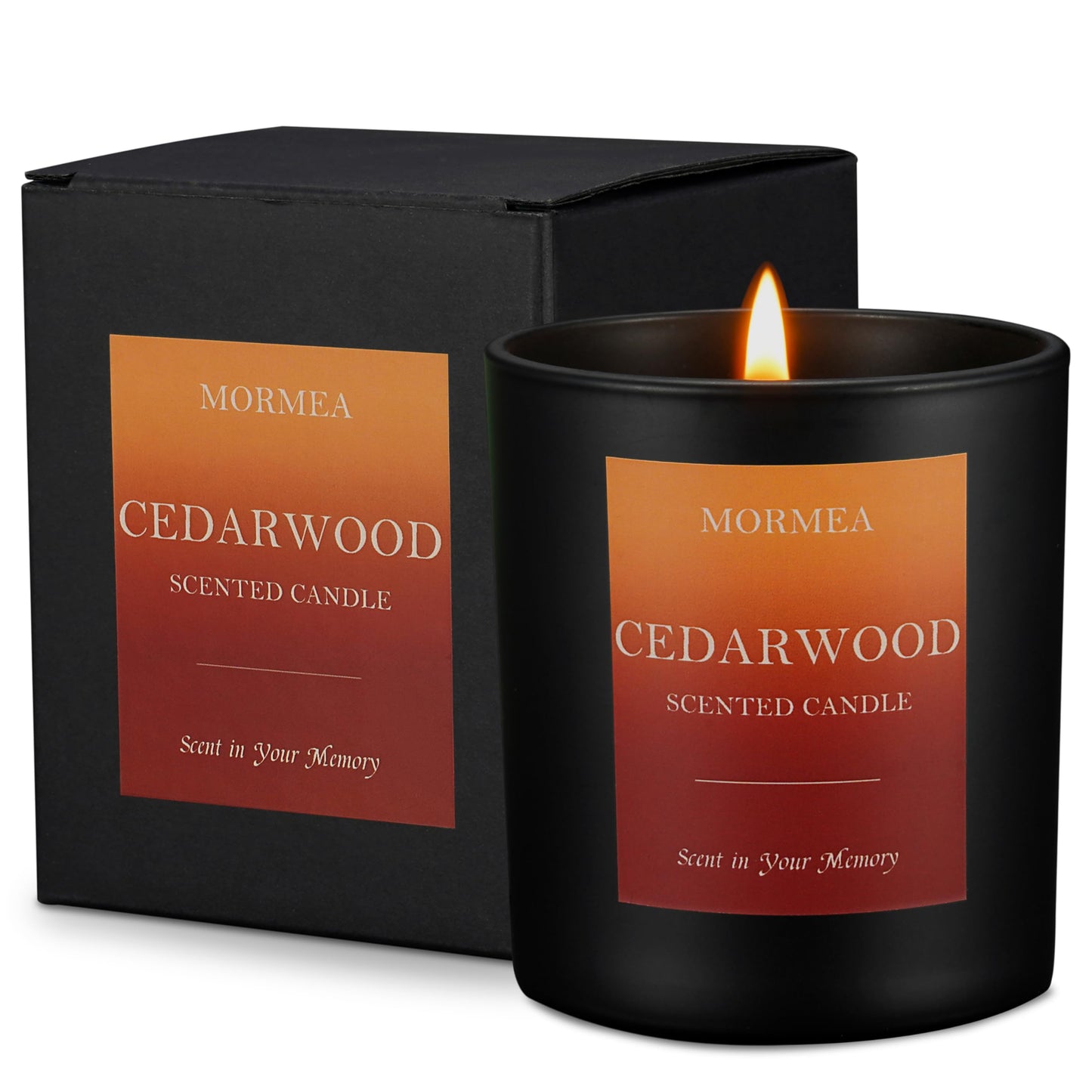MORMEA Scented Candles Cedarwood Aromatherapy Candles for Home Scented Natural Soy Wax Candles 8oz Long Lasting Candles for Men & Women Jar Candles for Birthday & Holiday