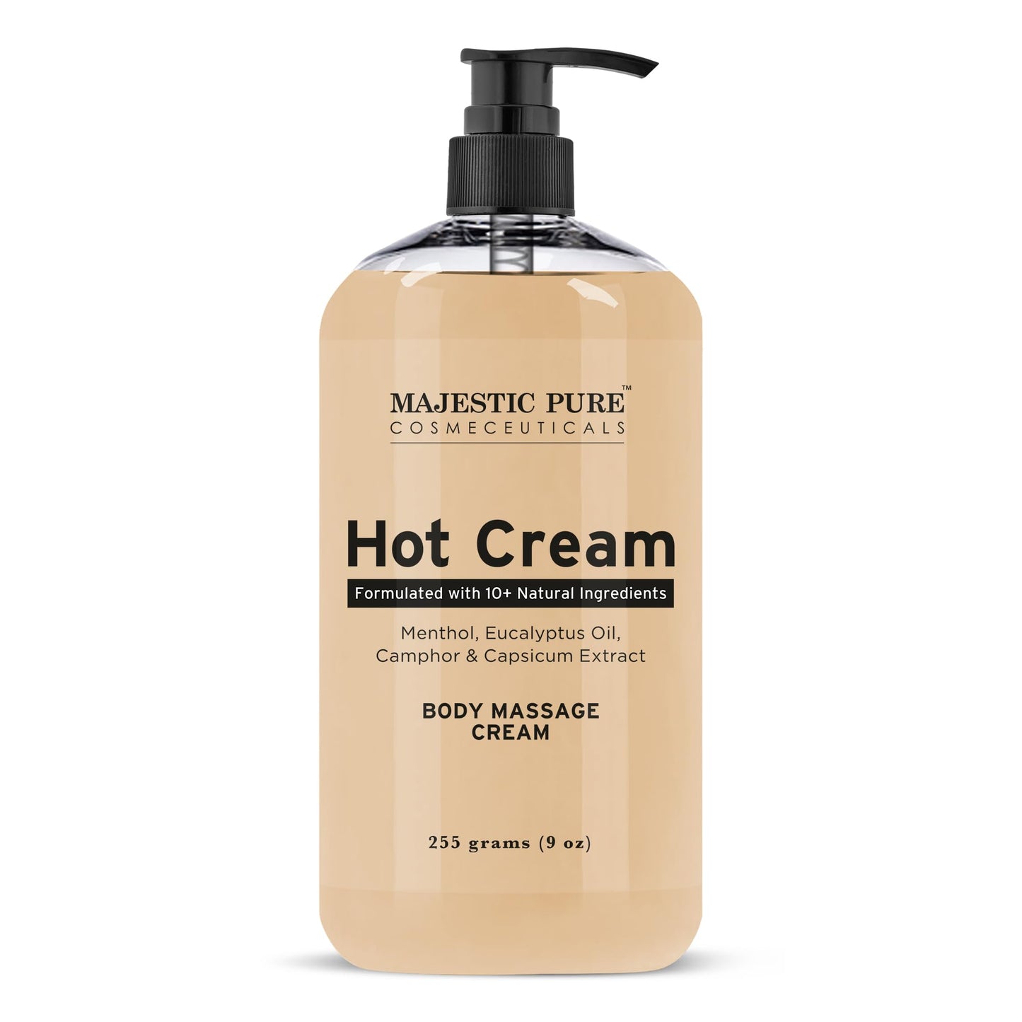 Majestic Pure Hot Cream | Cream for Body Anti Cellulite Cream for Thighs and Butt | Moisturizing Sweat Cream for Women & Men | 9 Oz