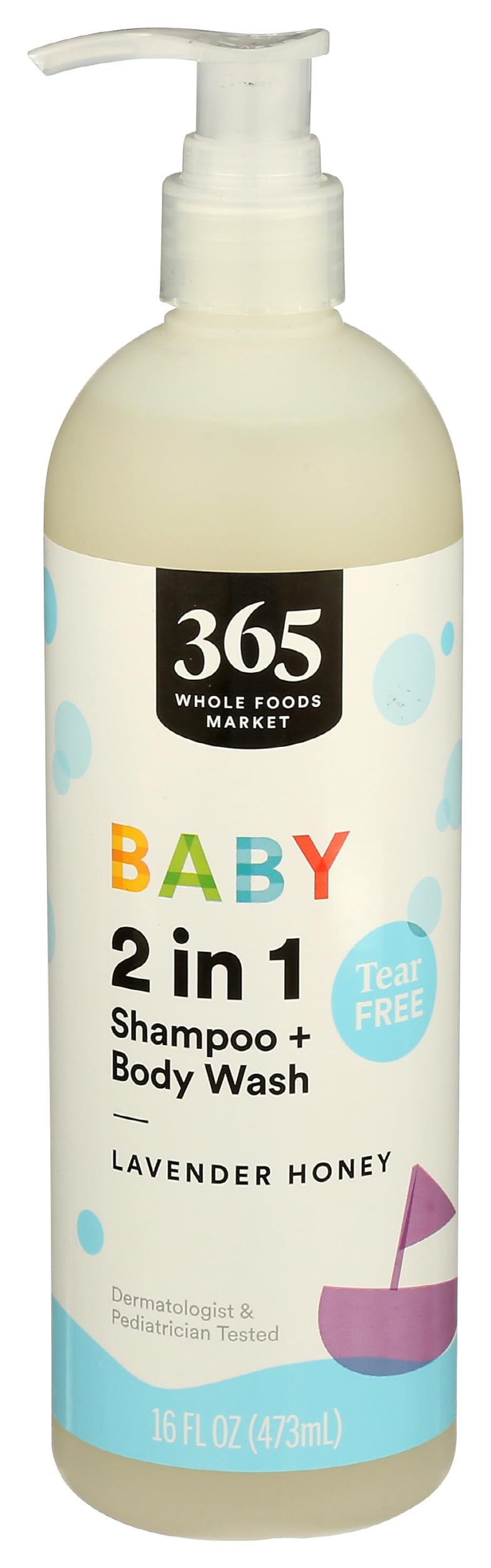 365 by Whole Foods Market Shampoo Body Wash 2 In 1 Baby & Up Lavender Honey 16 Fl Oz