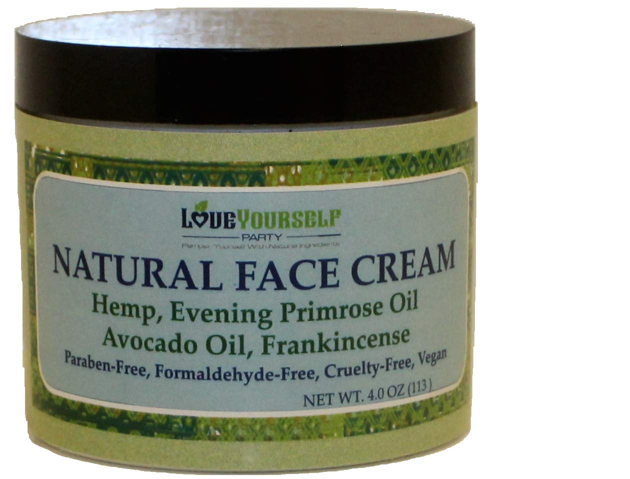 Love Yourself Party Natural Face Cream Hemp Moisturizer Anti-Aging Wrinkle Frankincense Evening Primrose Oil Avocado