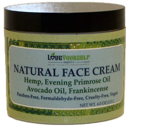 Love Yourself Party Natural Face Cream Hemp Moisturizer Anti-Aging Wrinkle Frankincense Evening Primrose Oil Avocado