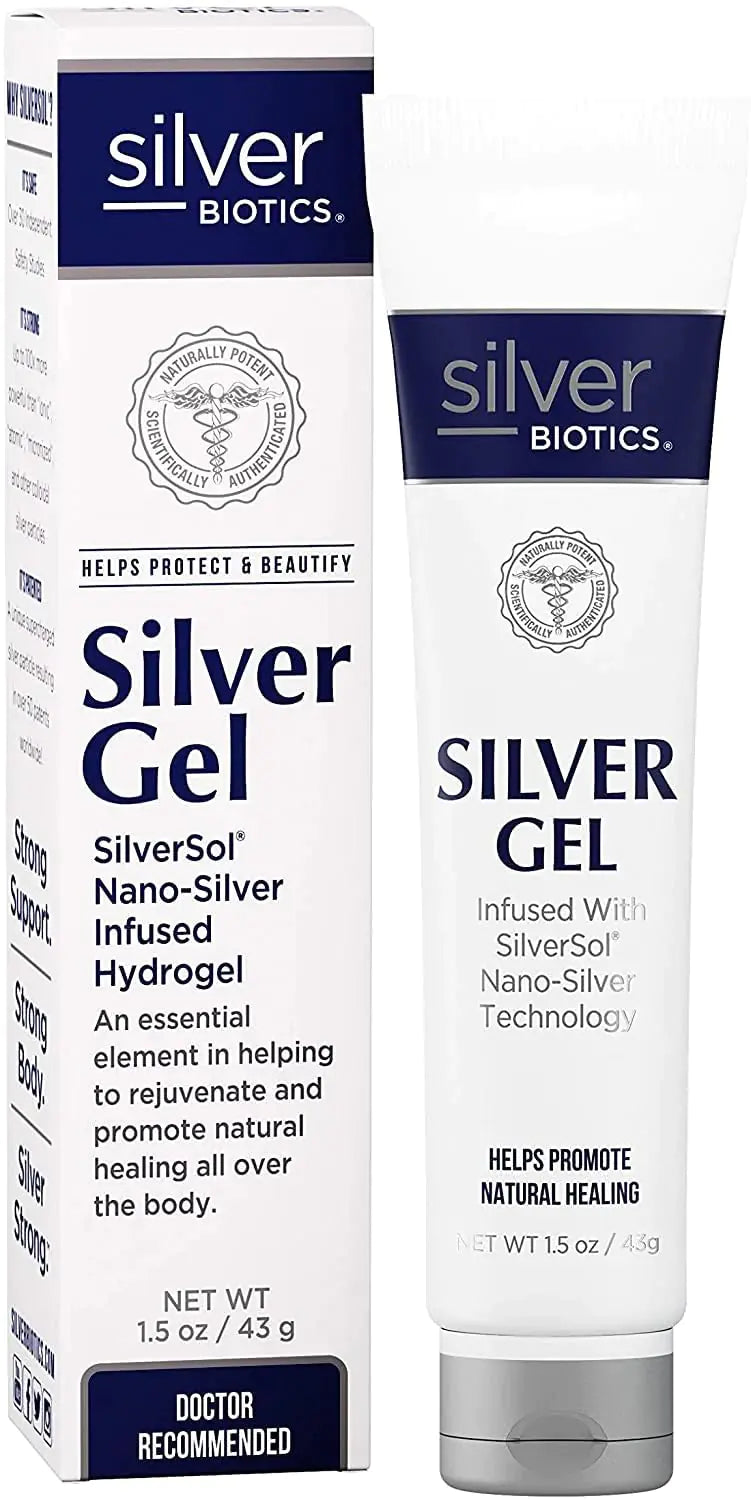 American Biotech Labs Silver Biotics Colloidal Silver Gel Nano-Silver 20 PPM Soothing Skin Gel | Versatile 1.5 oz Gel for Skin Comfort and Wellness