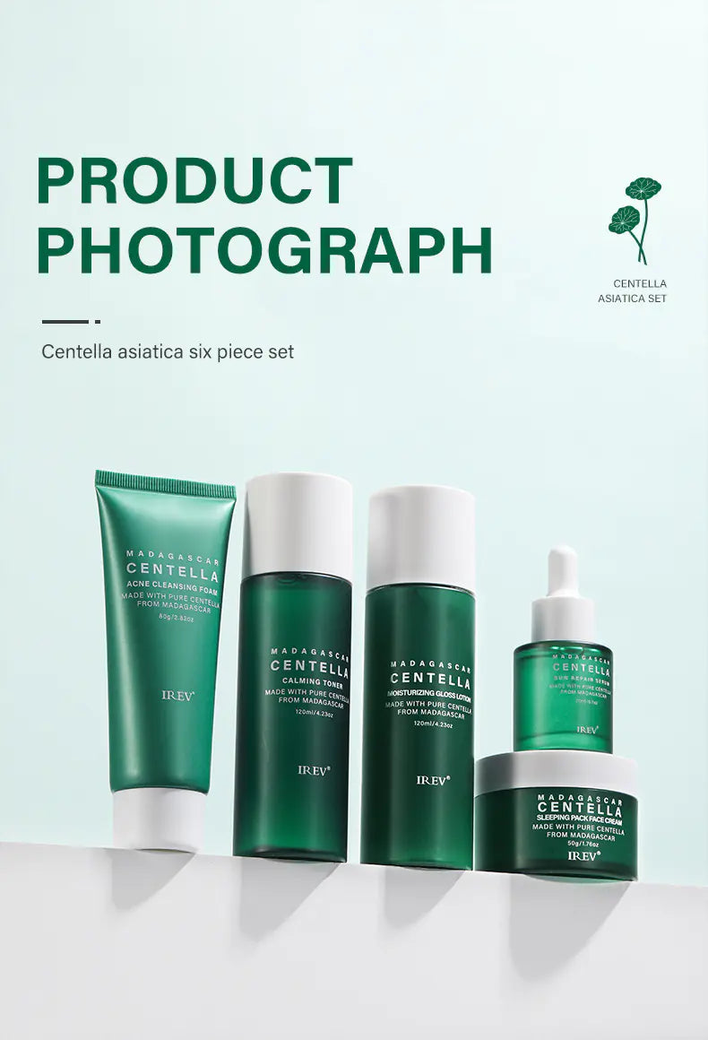 Private Label Skin Repair Centella Skin Care Kit Soothes Acne Face Care Centella Asiatica Extract Natural Facial Skin Care Set