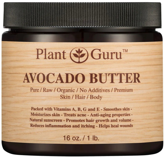 Avocado Body Butter 16 oz. 100% Pure Raw Fresh Natural Cold Pressed. Skin Hair Nail Moisturizer DIY Creams Balms Lotions Soaps.