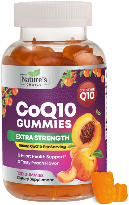 CoQ10 100mg Gummies - 3X Better Absorption Antioxidant for Heart Health Support & Energy Production Ultra Coenzyme Q10 Vitamins Coq 10 Supplements Dietary Supplement Non-GMO - 120 CoQ10 Gummies