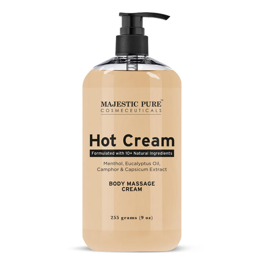 Majestic Pure Hot Cream | Cream for Body Anti Cellulite Cream for Thighs and Butt | Moisturizing Sweat Cream for Women & Men | 9 Oz