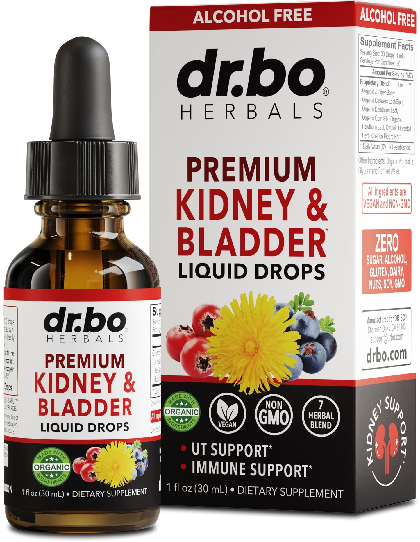 Kidney Support Supplement Bladder Health - Organic Renal Cleanse Supplements Drops Juniper Berry Cleavers Dandelion - Renal Kidney Cleanse Detox Urinary Tract Herbal Bladder Support Flush Kidneys 1oz