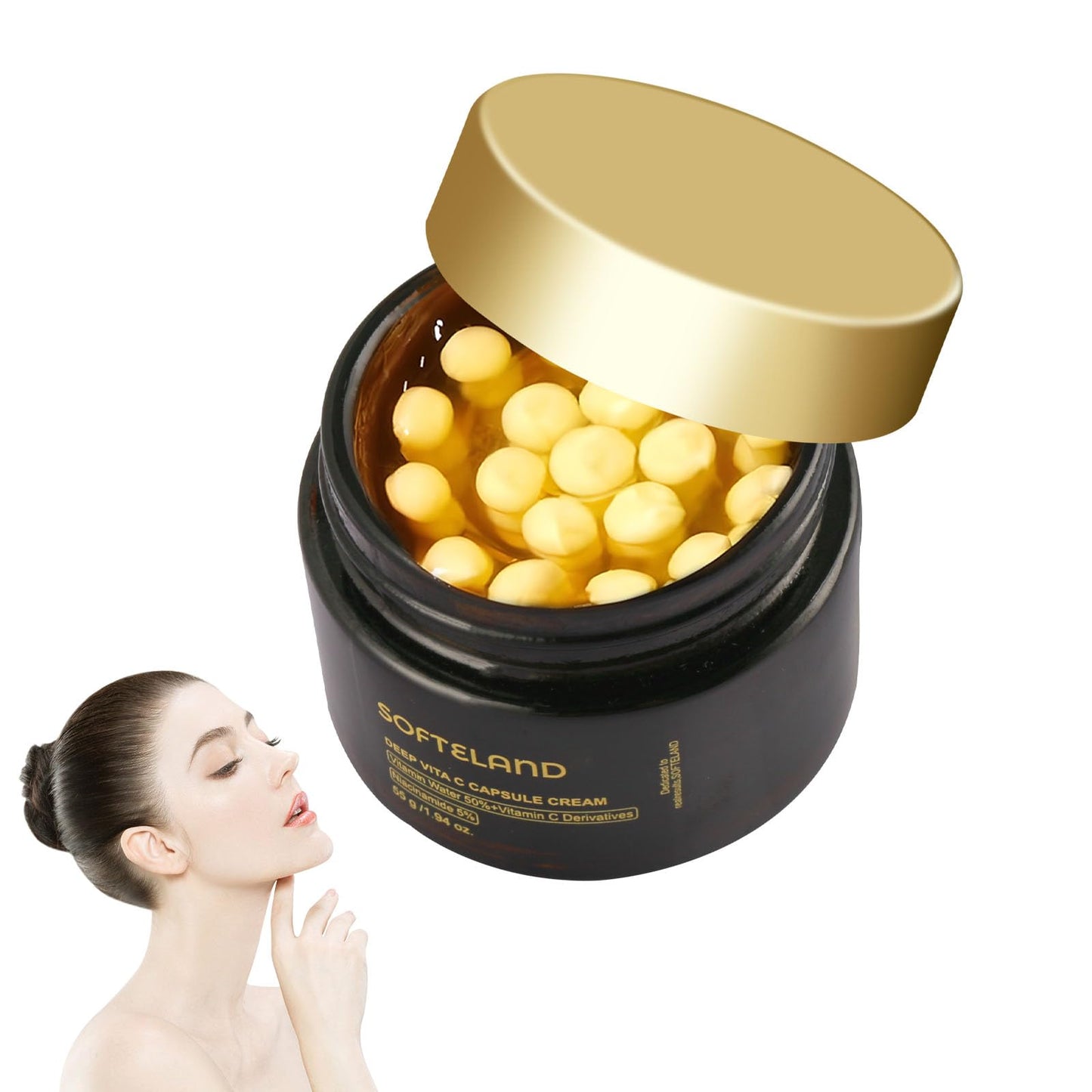 Jsykt Deep Vitamin C Capsule Cream Korean Vitamin C Cream for Face Vita C Golden Collagen Cream Vitamin C Lotion for Instant Glow Firming Repairing Skin Moisturizer Cream