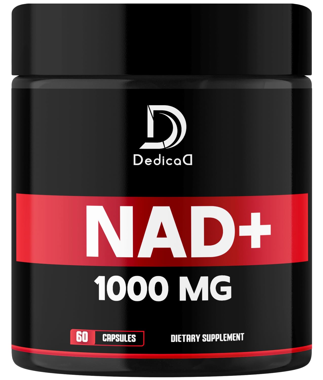 NAD+ Supplement 1000 mg - Pure NAD Supplement - Energy and DNA Repair Aging Defense Brain Function - 60 Capsules