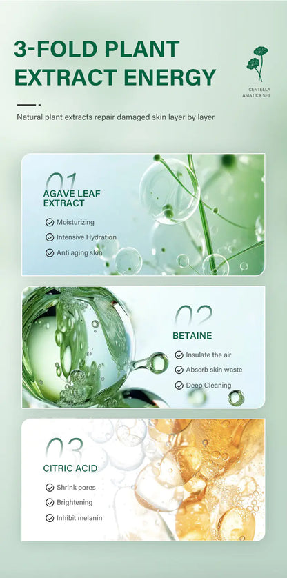 Private Label Skin Repair Centella Skin Care Kit Soothes Acne Face Care Centella Asiatica Extract Natural Facial Skin Care Set